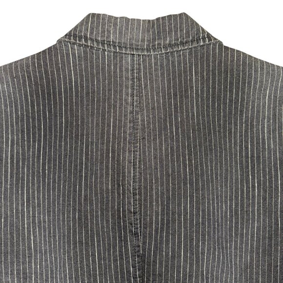 Women's J. JILL Pinstripe Linen Blend Jacket Blazer- Size M - Picture 6 of 11
